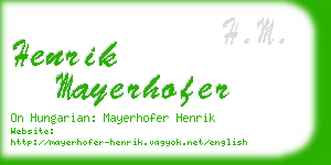 henrik mayerhofer business card